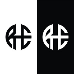 Letter RHE Circle Monogram Logo Design Stock Vector and Vector Art.