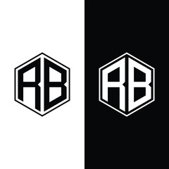 Initial Letter RB Monogram logo Template Stock Vector.