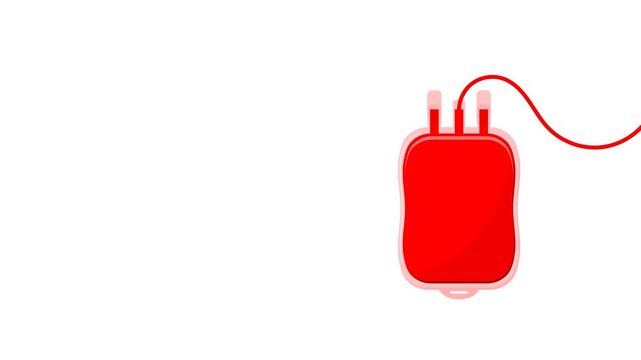 Blood bag. Health theme. Simple animation. Motion graphic.