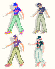 Doodle drawing, young boy