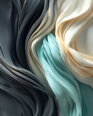 abstract background with flowing multicolored fabric