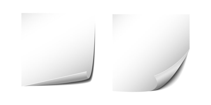 Curly page corner isolated on transparent background, realistic paper curl vector for page design, poster layout, flyer, or branding presentation template