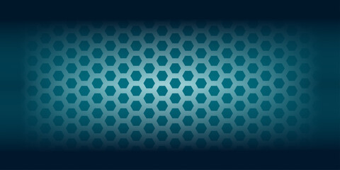 Blue hexagon background.