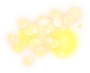 Naklejka premium Abstract Yellow Neon Bokeh Bubbles Illustration, Perfect for adding a glowing, vibrant touch to your designs.