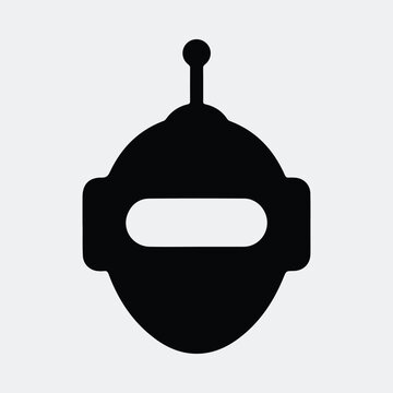 Silhouette retro robot head simple futuristic technology design Vector illustration