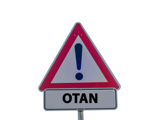 Word OTAN on Sign isolated 