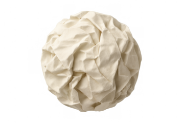 Crumpled paper ball symbolizing failure, unsuccessful ideas, waste, recycling, and brainstorming struggles, transparent background