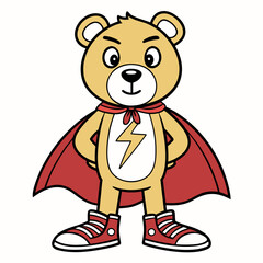 Adorable Super Bear Illustration A Cute and Powerful Mascot Character