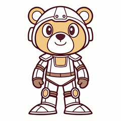 Astronaut Teddy Bear Illustration A cute teddy bear wearing an astronaut suit, ideal for children's designs