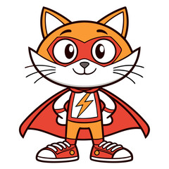 Obraz premium Superhero Cartoon Fox with Cape and Mask A Powerful and Playful Character Design for Kids and Animation