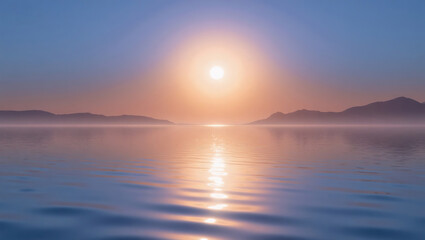 SunsetOverCalmSeaWithMountainSilhouettes