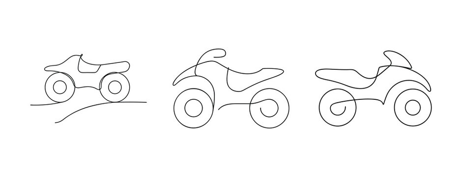 Three different all terrain vehicles off road vehicles sport atvs