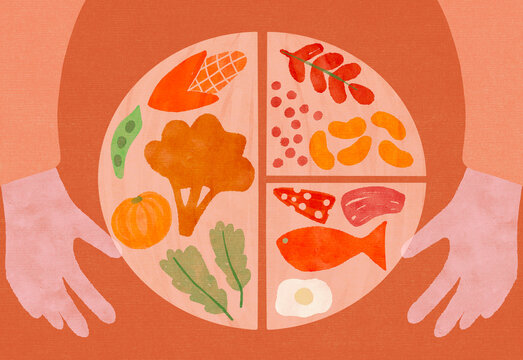 Food chart representing diet nutrition healthy eating