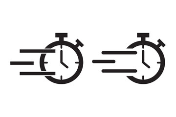 Fast Delivery Icon Featuring Stopwatch and Timer