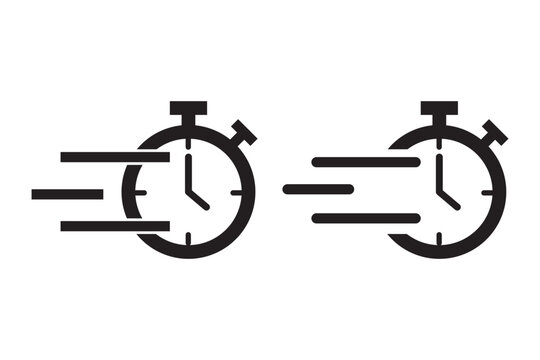 Fast Delivery Icon Featuring Stopwatch and Timer