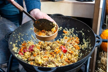 cooking in the kitchen