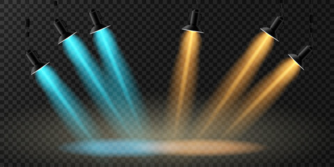 Studio floodlights with glowing atmosphere