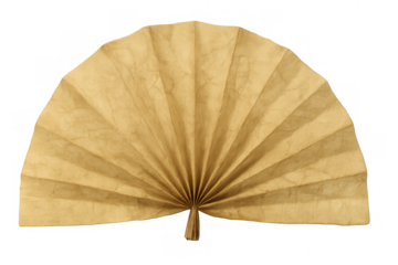 Traditional japanese paper hand fan, a vintage asian accessory for cooling and cultural decoration with transparent background