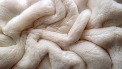 close up of a fluffy off white fabric densely packed short fibers create a soft textured surface