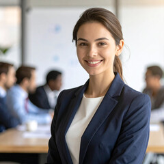 Business meeting insight professional woman in office corporate environment indoor engaging perspective empowerment concept