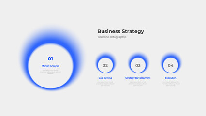 Business Strategy Timeline Infographic Template with Circles Illustration