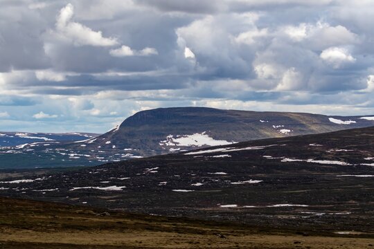 View over mountain terrain at Flatruet, Harjedalen, Sweden.