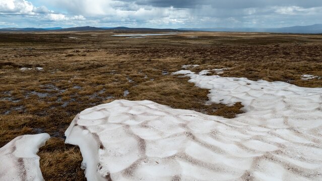 View over mountain terrain at Flatruet, Harjedalen, Sweden.