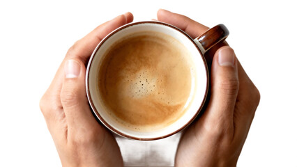 Hands holding a warm cup of coffee a moment of comfort and enjoyment.