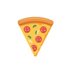 Slice of Pepperoni Pizza with Green Peppers.