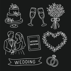 Hand-drawn Wedding Celebration Elements Collection