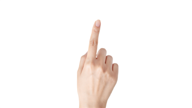 Woman's hand touches with index finger - Powered by Adobe