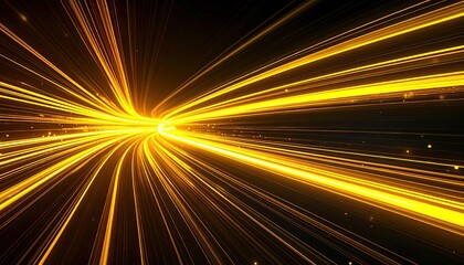 Abstract Golden Light Trails Tunnel Motion Blur Dynamic Speed Energy Abstract Background Digital Art Illustration