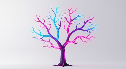 Vibrant Abstract Tree with Colorful Branches.