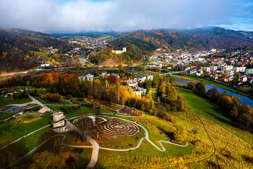 Jesień w Muszynie widok z powietrza  © Maciej G. Szling