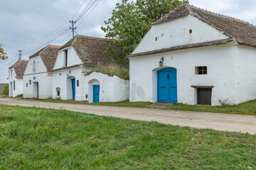 Zellerndorf cellar alley with traditional Austrian wine cellars