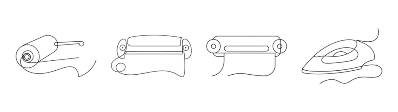Set of line art diagrams showing a laminating machine and process elements