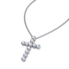 Fototapeta premium Cross necklace with diamonds