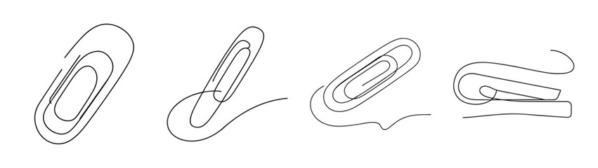 Four sketchy paper clip designs for office supplies and organization