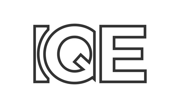 IQE logo design template with strong and modern bold text. Initial based vector logotype featuring simple and minimal typography. Trendy company identity.