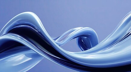 Abstract fluid forms in shades of blue