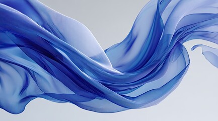 Fluid, translucent, deep blue fabric drapes gracefully