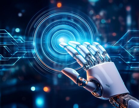futuristic image of robot s hand