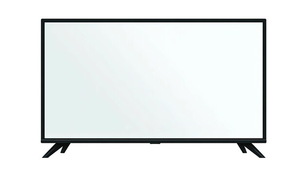 A large rectangular digital display device with a black border and two small legs