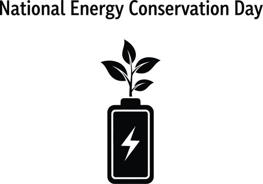 National energy conservation day illustration with battery and plant - Powered by Adobe
