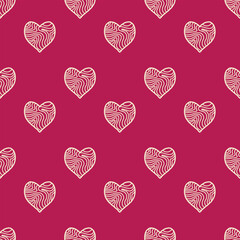 Minimalist Heart Repeat Pattern in Red and White
