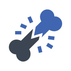Human broken bone icon