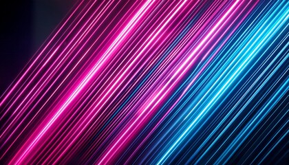 diagonal pink and blue neon lights creating modern background