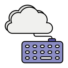Cloud and Cloud Computing or Cloud Services Color Outline Icons Pack and illustrations
