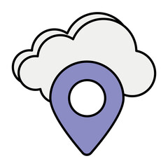 Cloud and Cloud Computing or Cloud Services Color Outline Icons Pack and illustrations