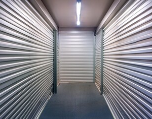 open empty self storage unit with a view into the clean interior